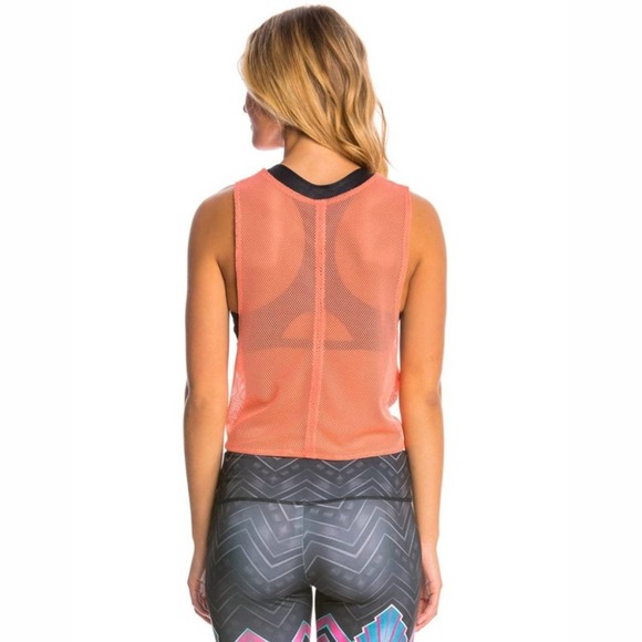 Free People Movement Mesh Dharma Tie Tank in Coral - Picture 3 of 16